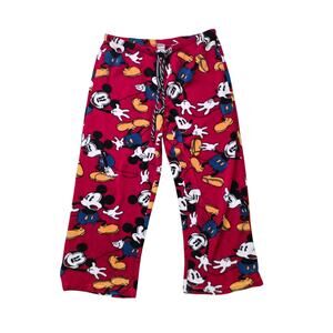 Disney Mickey Mouse Fleece Lounge Pants Red XL